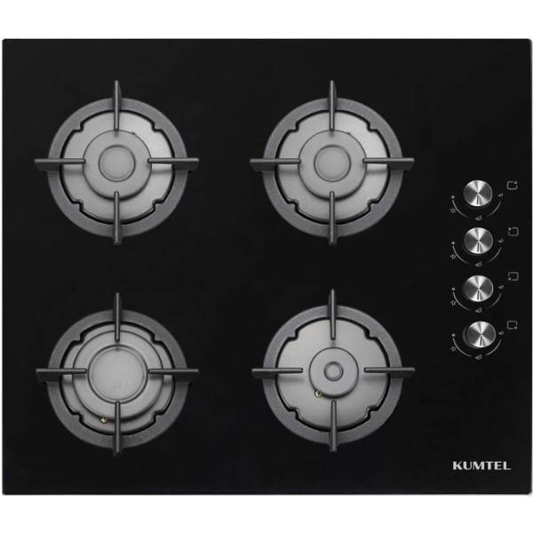 Фото - Варильна поверхня газова Kumtel KO-40TAHDF С BLACK GLASS